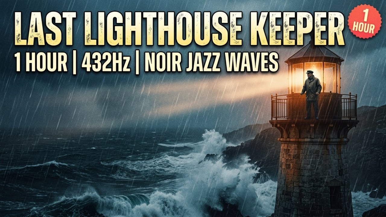 The Last Lighthouse at the Edge of Time ⛈️ Dark Noir Jazz & Deep Sleep Rain (432Hz)