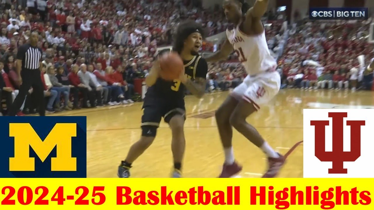 #24 Michigan vs Indiana Basketball Game Highlights 2 8 2025