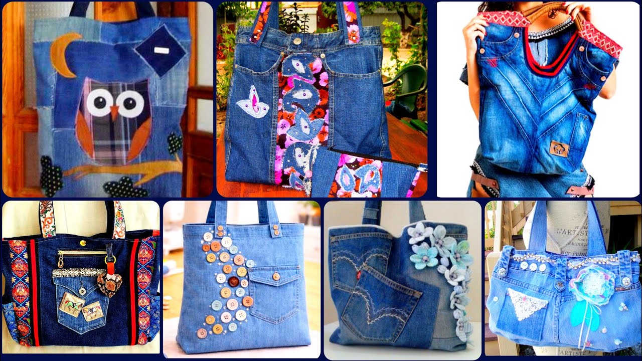 most beautiful Denim handmade patch work tote Bags designe #trendingideas 2026
