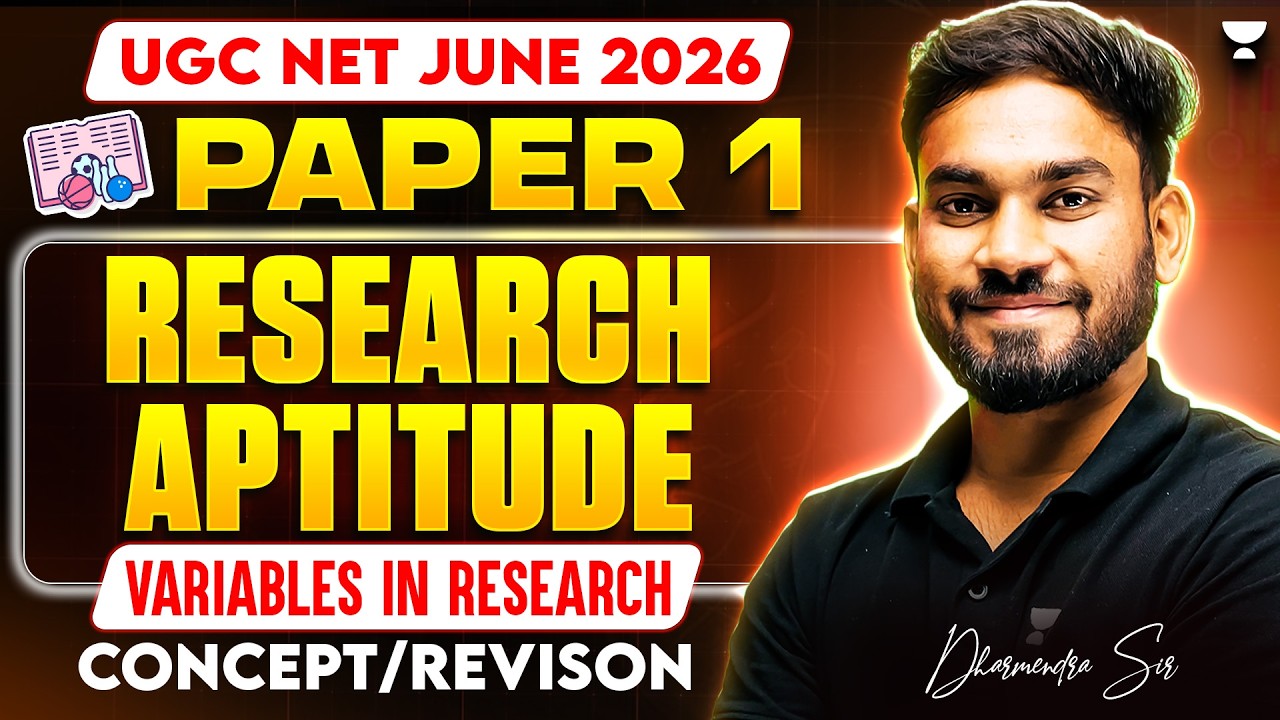UGC NET Paper 1 June 2026 | Research Aptitude UGC NET | Variables in Research | Dharmendra Sir