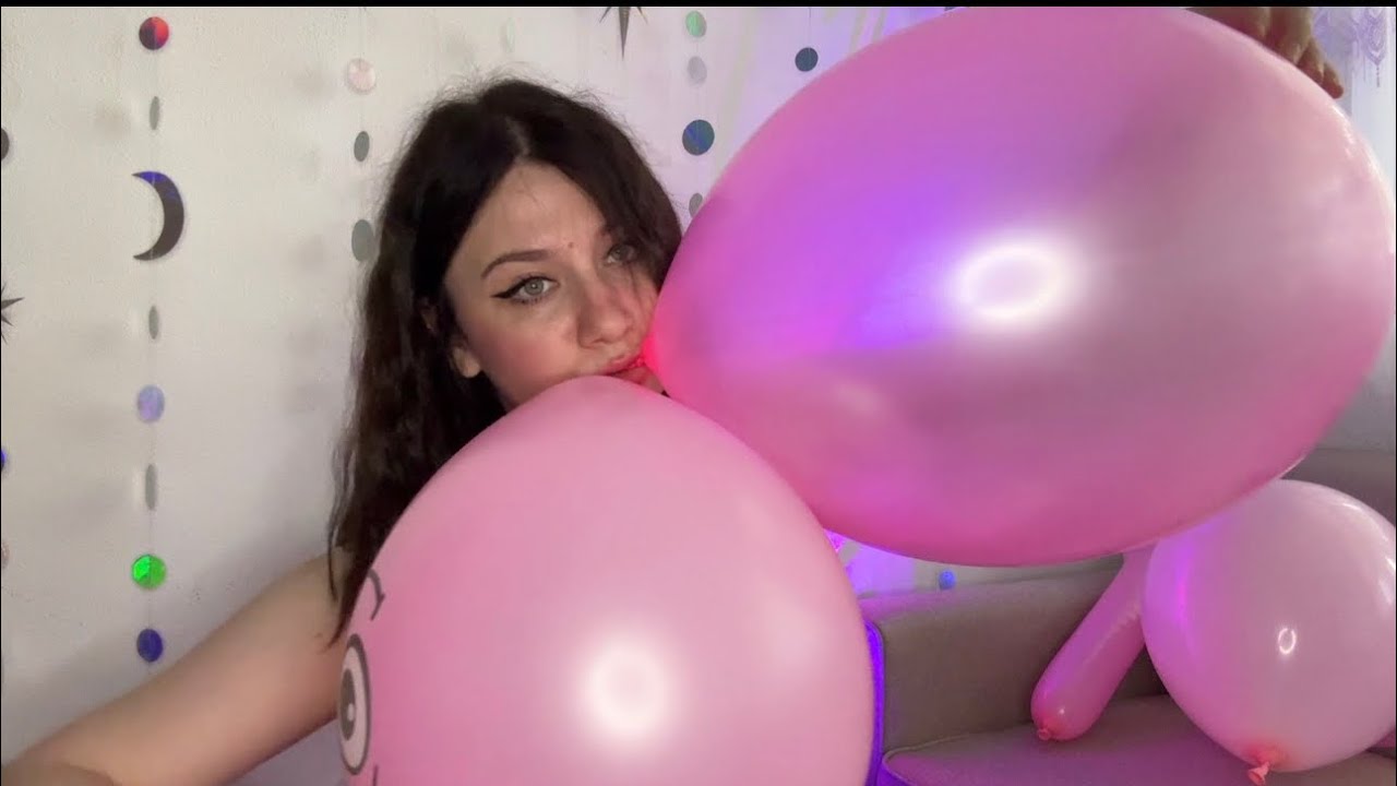 Balloons Asmr | Popping, Scratching and Spit Painting On Pink Balloons 🎈