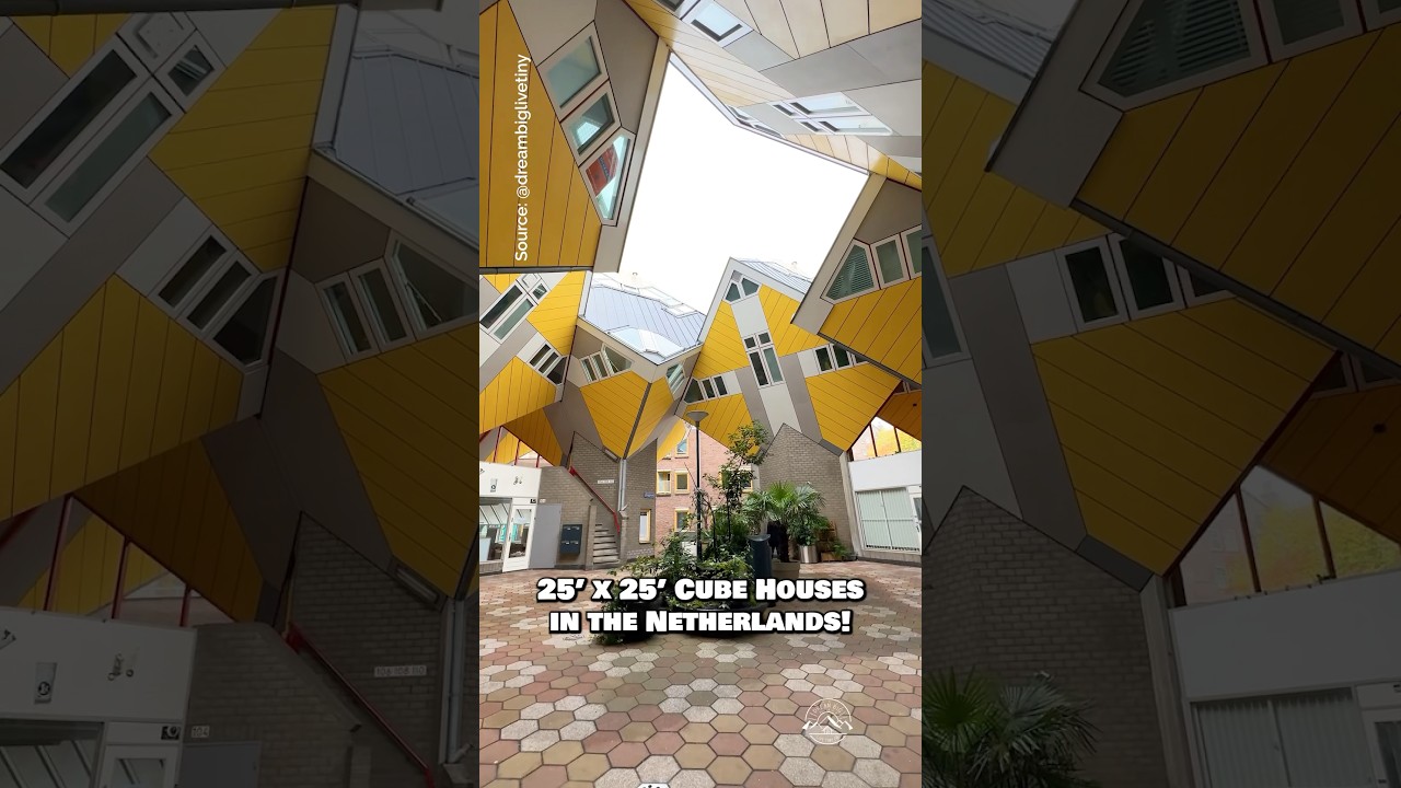 Cube houses in the Netherlands! 🇳🇱 #housetour #smallhouse #architecture #netherlands #rotterdam