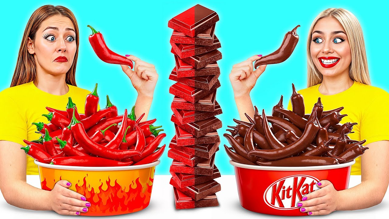 Челлендж. Шоколадная Еда vs Настоящая еда | Смешные Cитуации от Choco DO