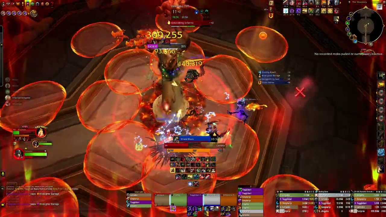 M+ 11 Protection Warrior, Darkflame Cleft 2600IO. OCE