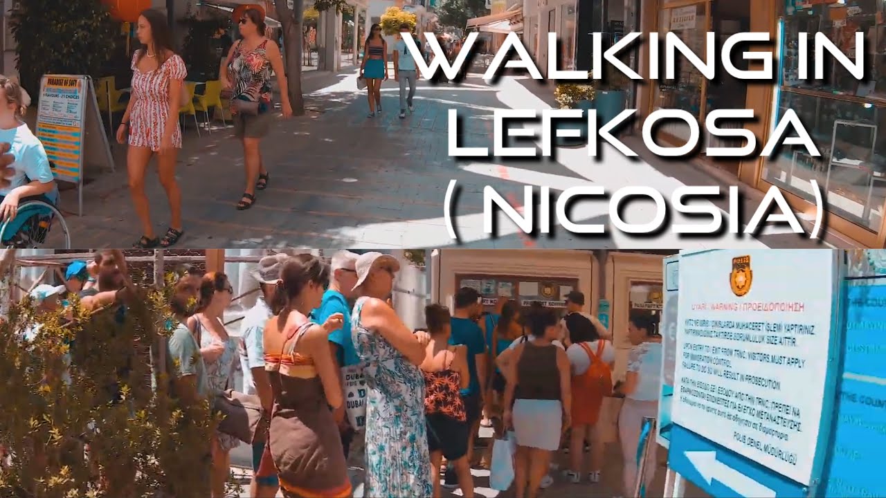 Trip to Cyprus 🚶Walking in Lefkosa (Nicosia) Crossing Turkish-Greek Border Kibris, North Cyprus