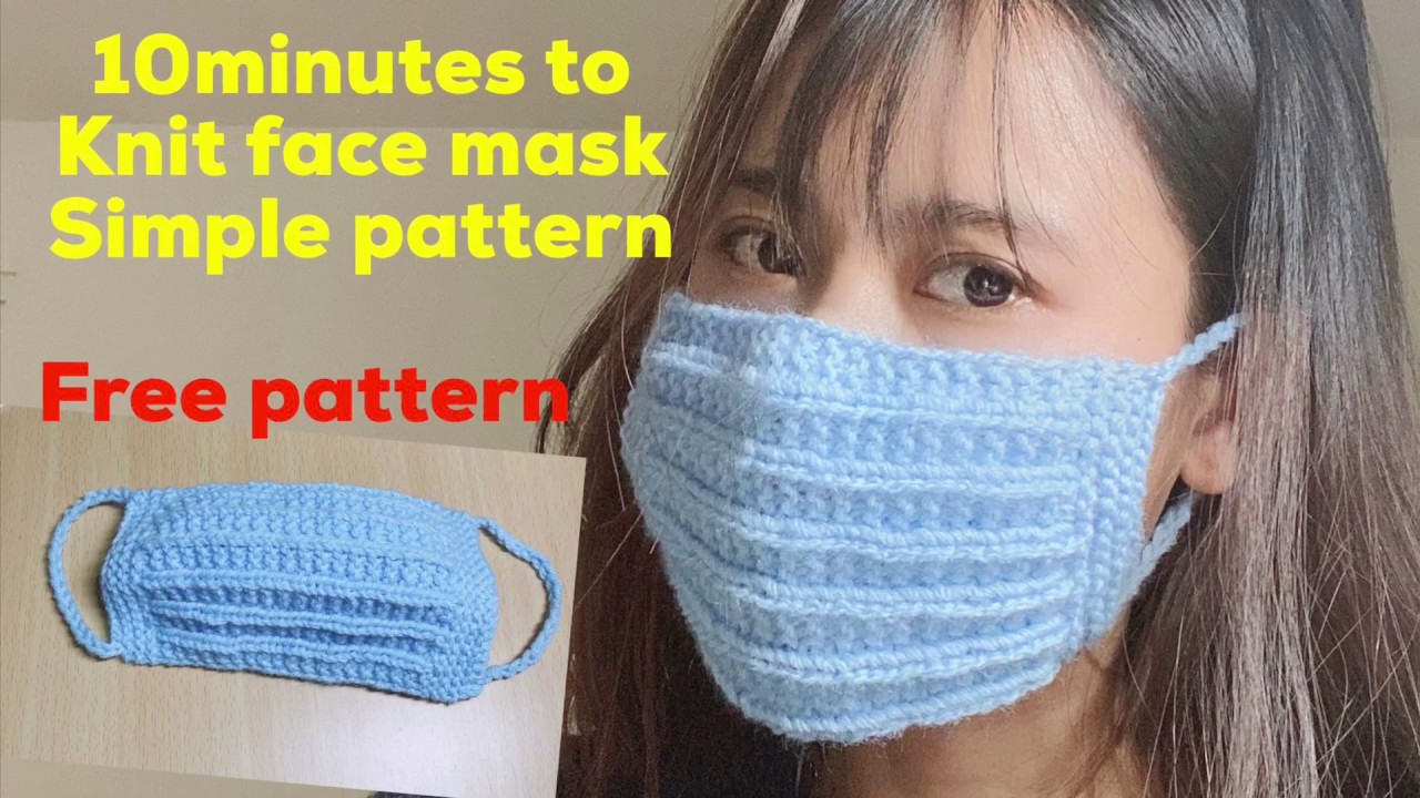How to knit face mask ,(eng sub) free pattern knit, tutorial make a mask, knit mask only 10 minutes