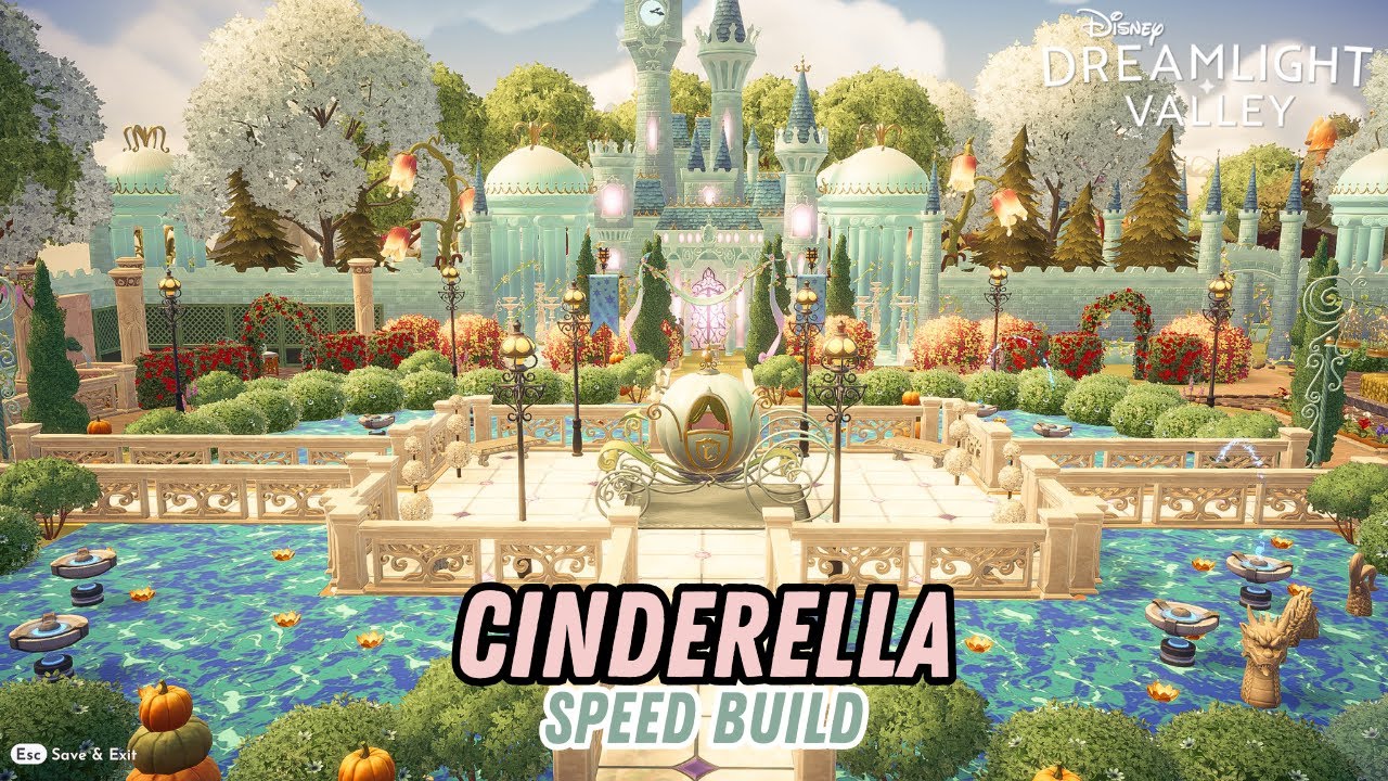 Cinderella Speed Build in Disney Dreamlight Valley | Royal Castle Build + Decor Ideas