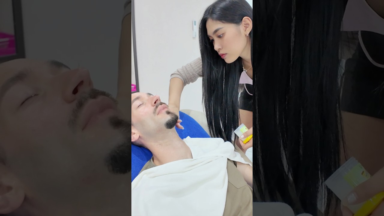 Getting a shave in a Korean Spa in Thailand?? Possible! #shave #barbershop #pattaya