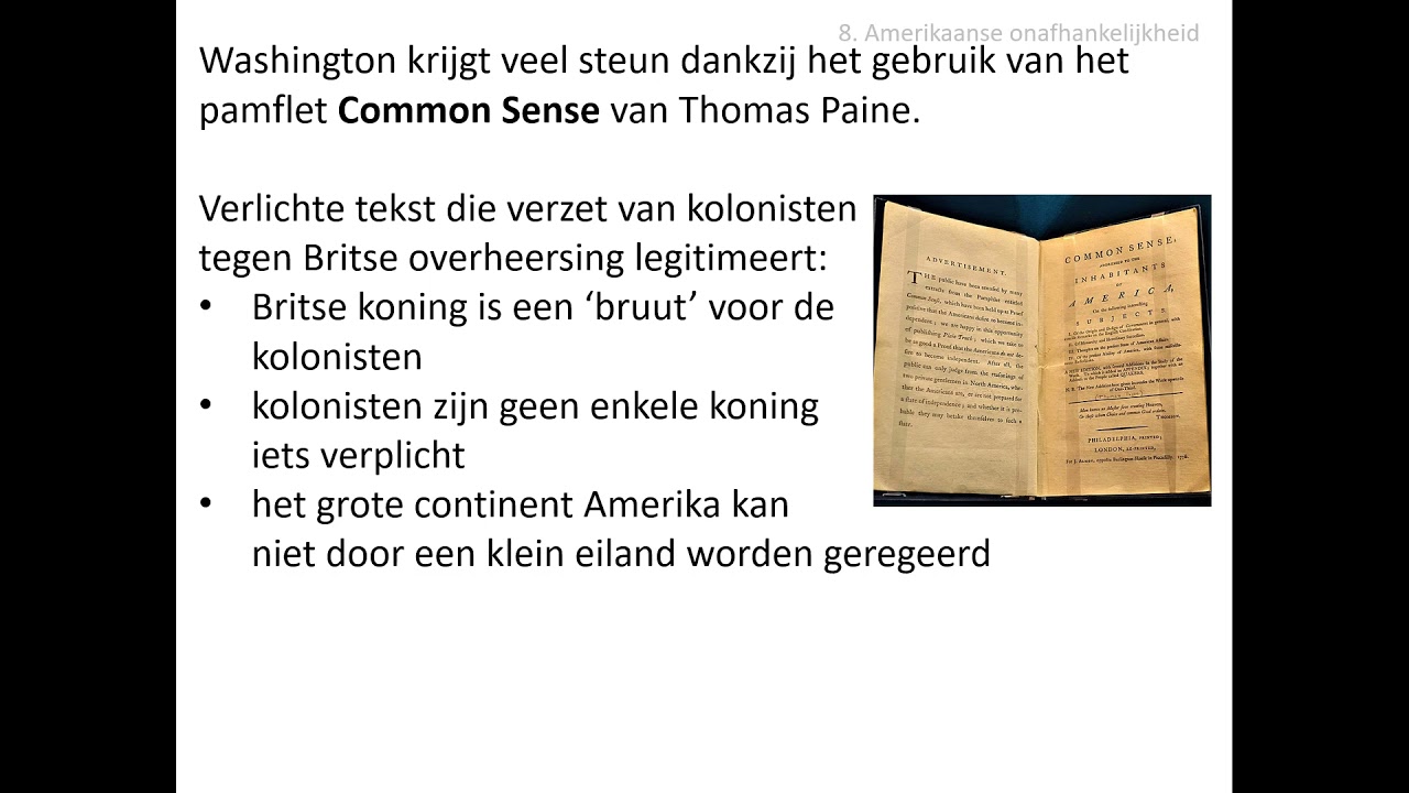8. Amerikaanse onafhankelijkheid (vwo HC Verlichting 1650-1900)