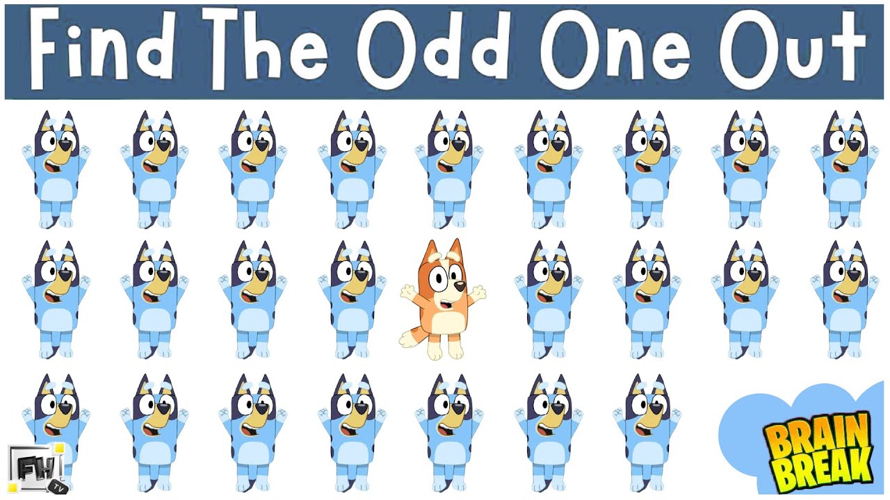 Find the ODD One Out - Bluey | Brain Break | Bluey Game For School