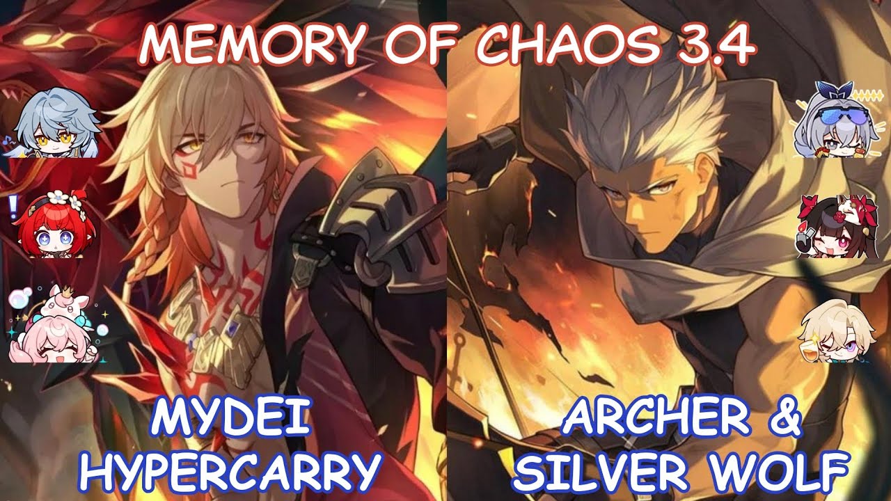 E0S1 Mydei Hypercarry (0 cycle) & E0S1 Archer x Silver Wolf - MOC 3.4 - Honkai: Star Rail