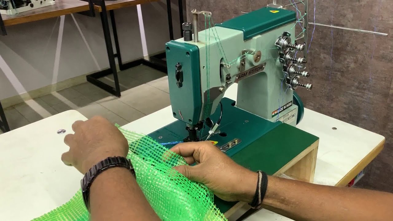 AS 502 HD - Leno Bags. ARM STITCH Brand Double Needle, Four Thread, High Speed, Chain Stitch Machine