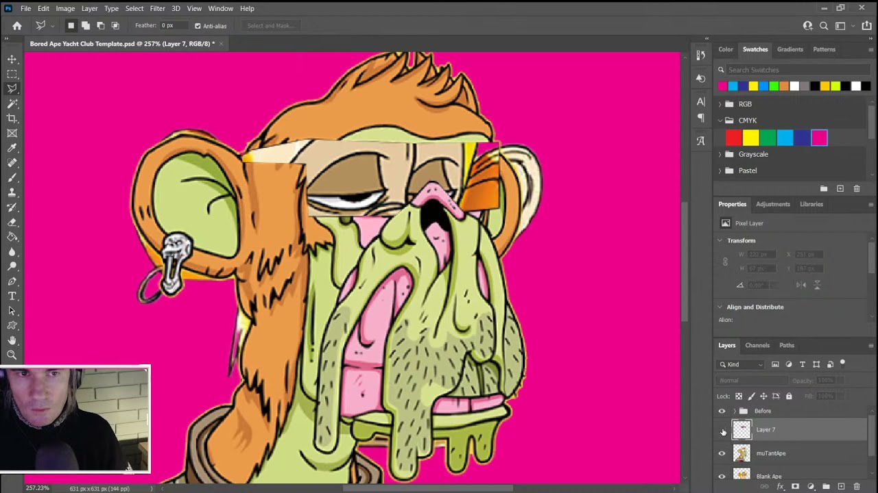 Board  Ape Yacht club NFT character like  tutorial #1213 #photoshop #2022 #nft #boardapeyachtclub