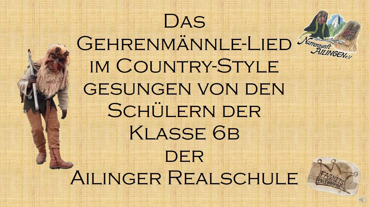 Gehrenmännle-Lied Country-Style gesungen von der 6b der Ailinger Realschule