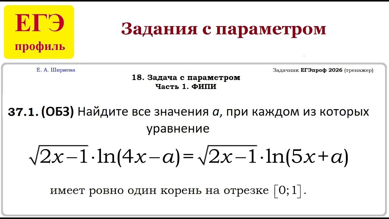 ЕГЭ профиль. Параметры