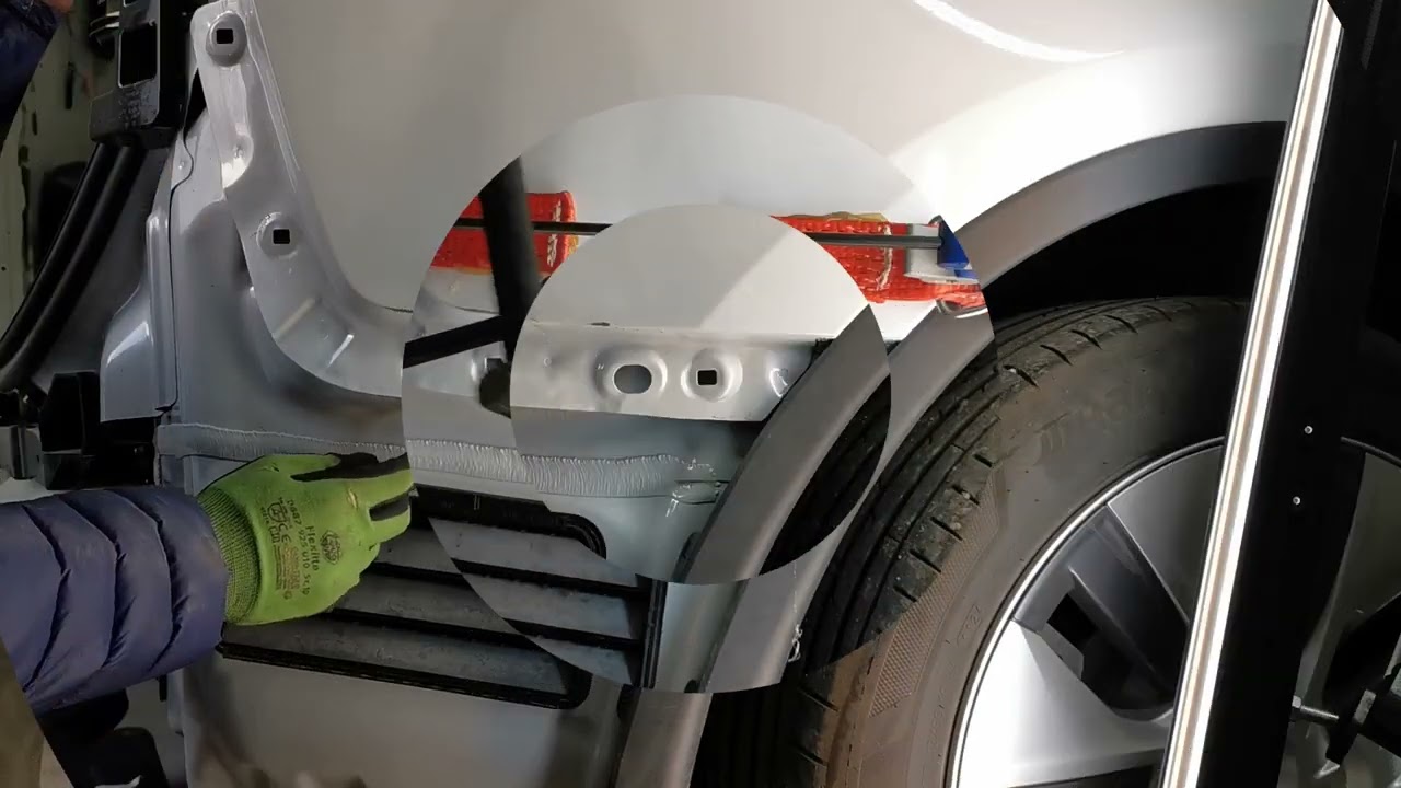 Tesla Y rear fender damage repair