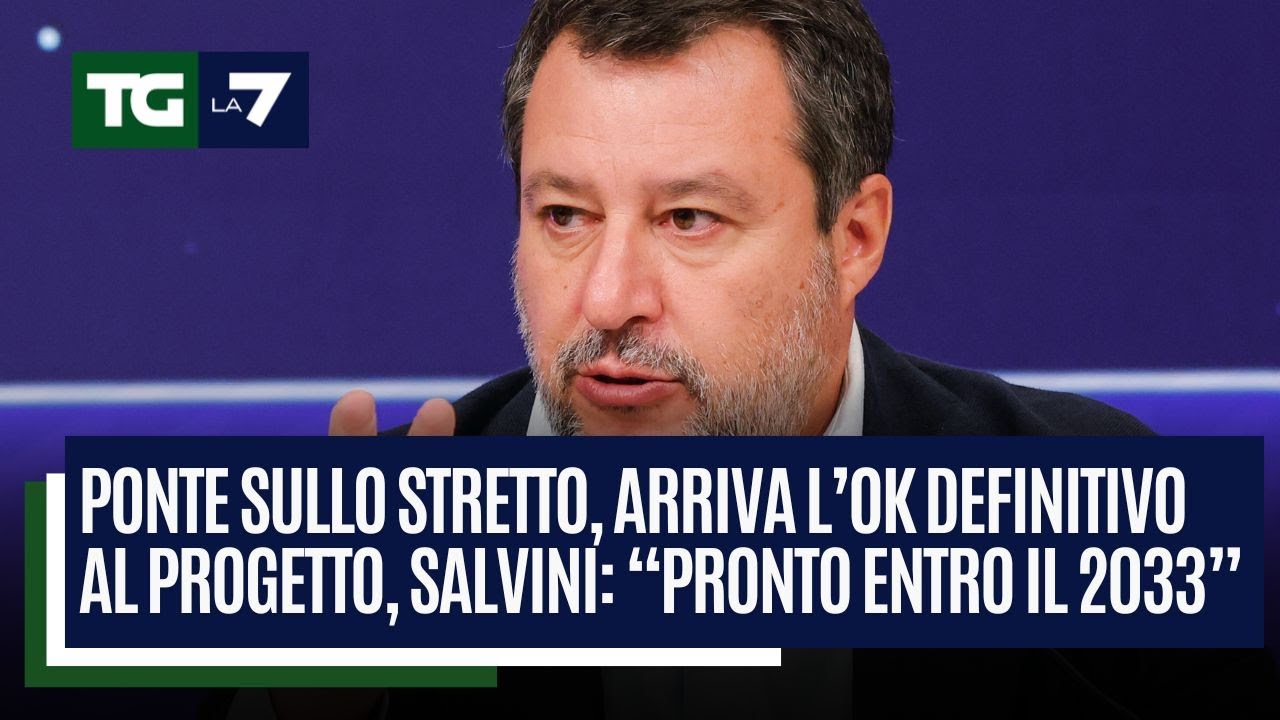 Ponte sullo stretto, arriva l’ok definitivo al progetto, Salvini: “pronto entro il 2033”