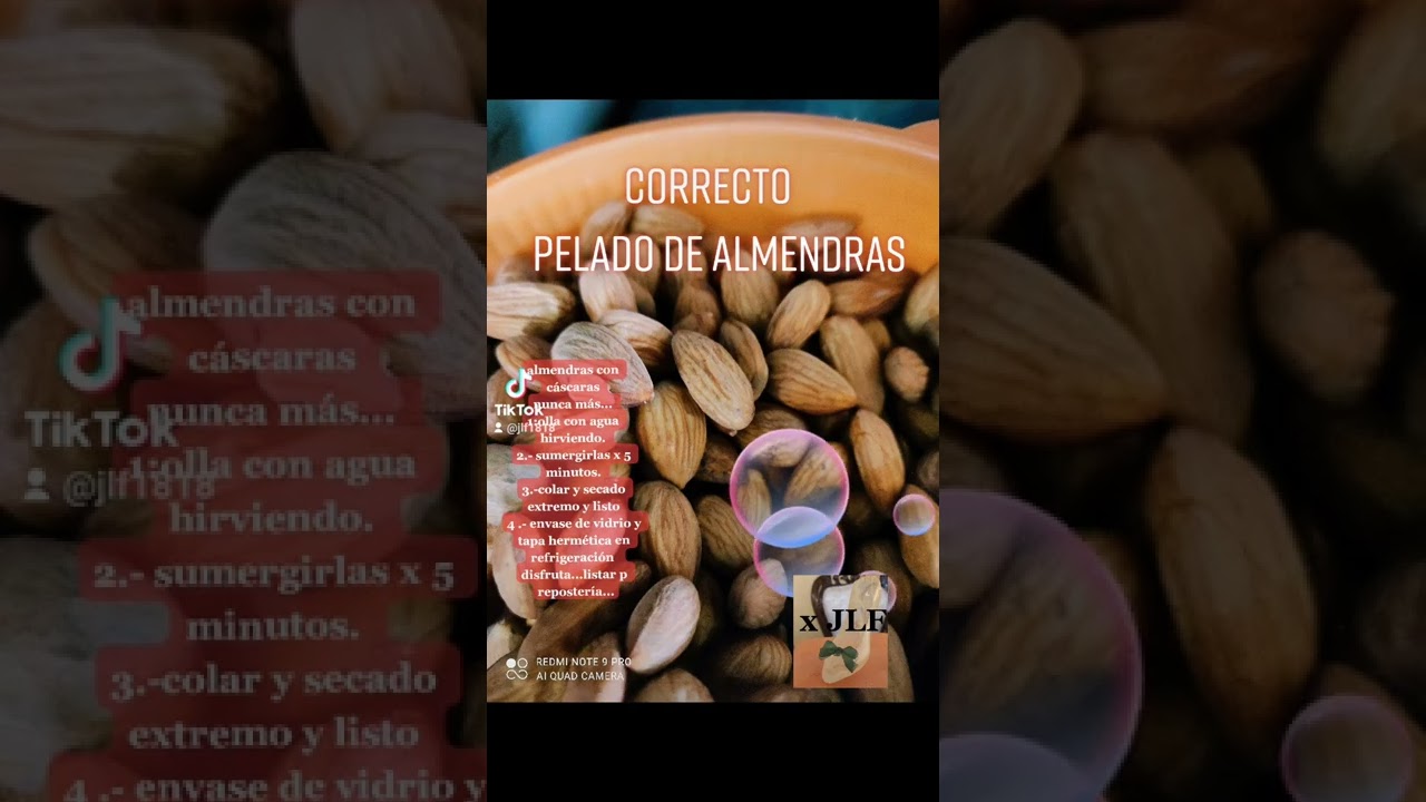 pelado correcto de almendras
