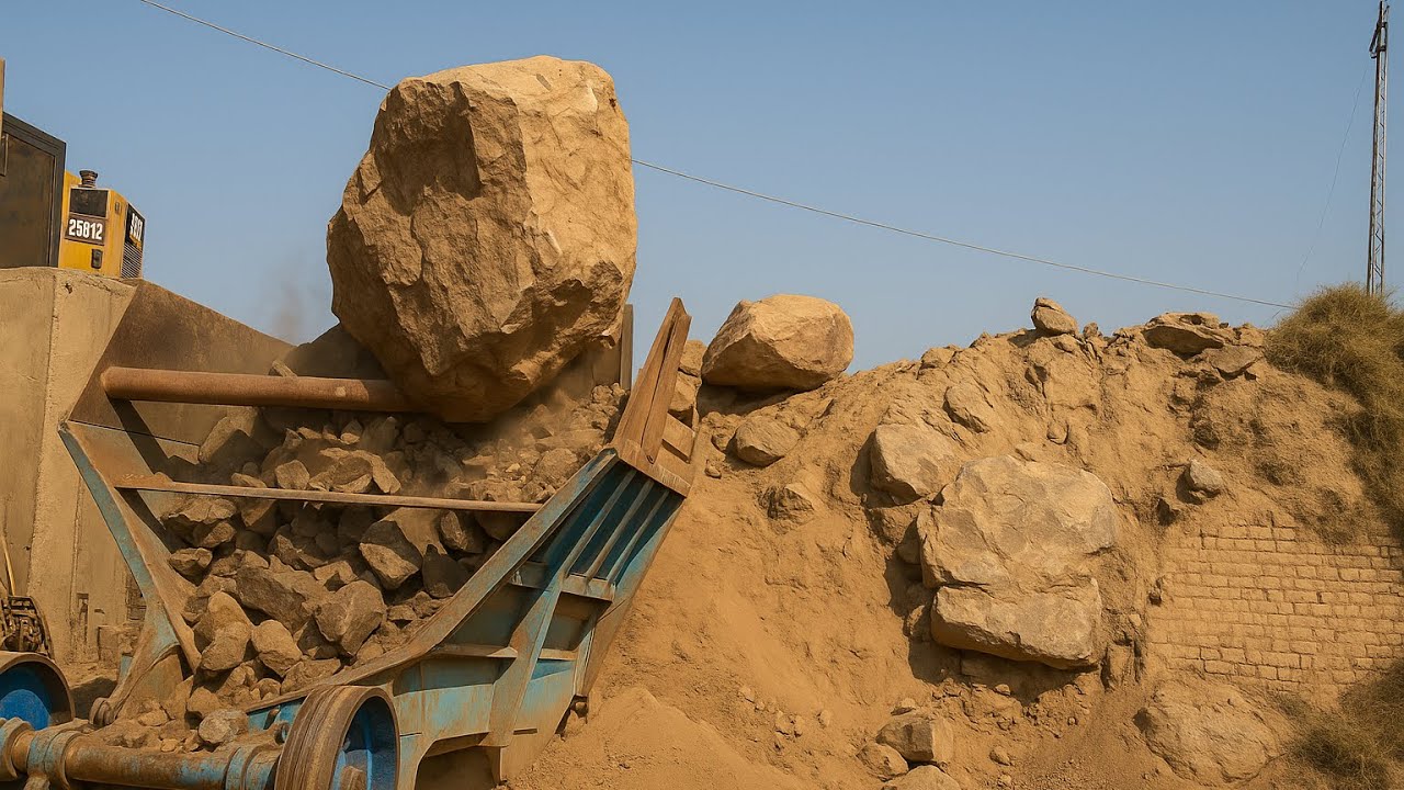 GIANT How to STONE 🪨 CRUSHER works? 💪 How to CRUSH ROCKS? ⚒️ Jaw Rock Crusher.