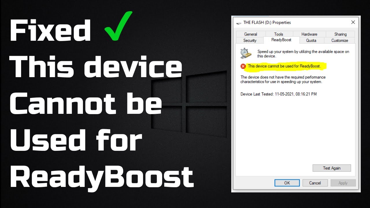[Fixed] This device cannot be used for ReadyBoost | USB Flash Drive | Windows 10