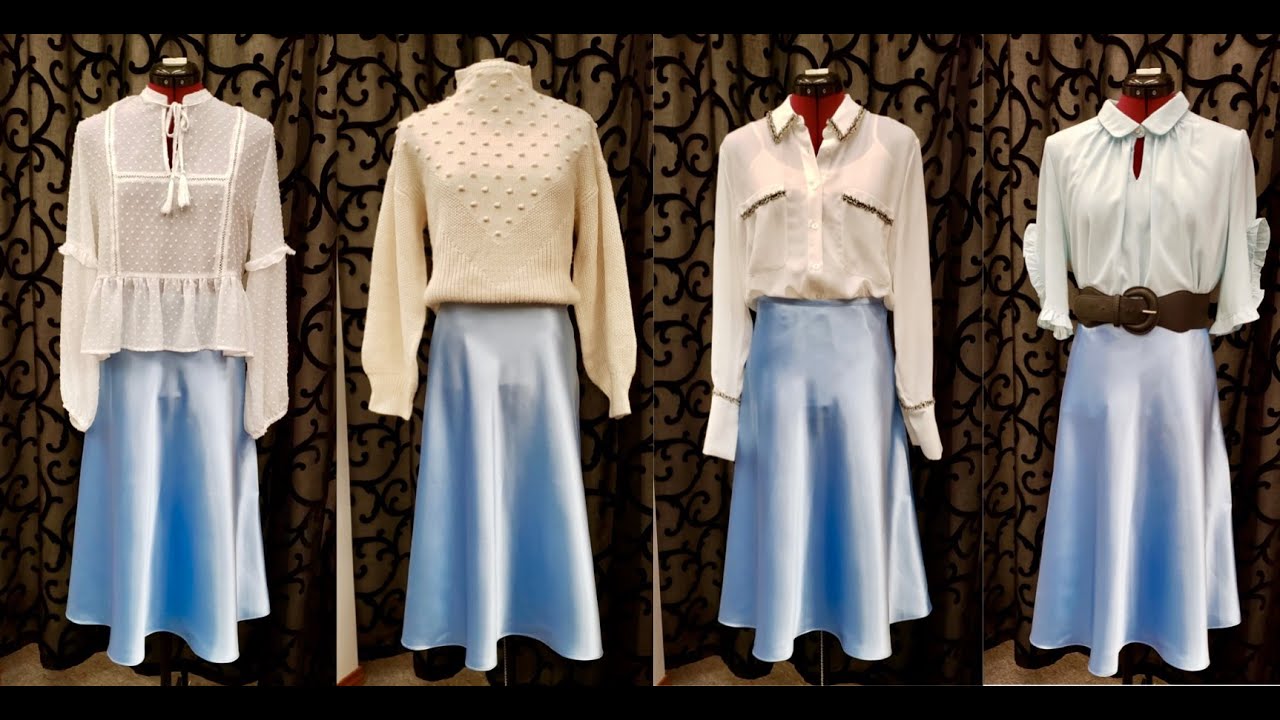 DIY Satin skirt. How to make an Easy 1/4 Circle Skirt and Styling it! Step by step...