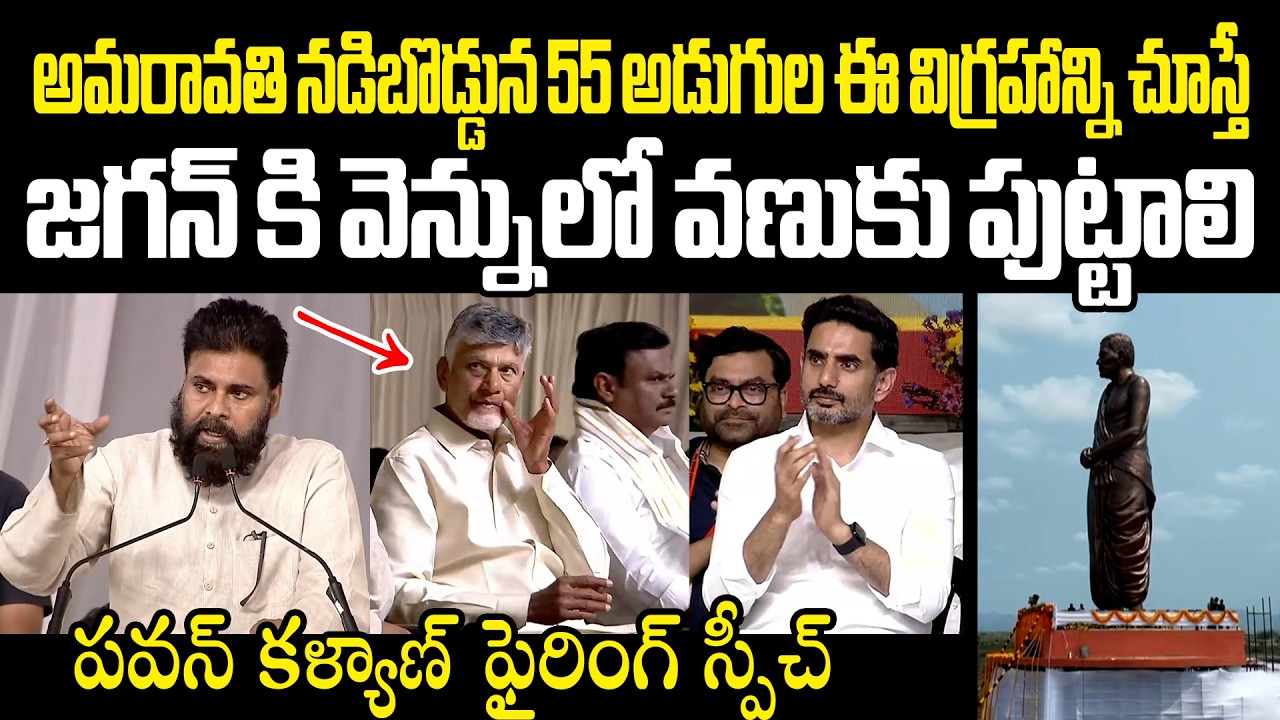 pawan kalyan firing speech పవన్ కళ్యాణ్ స్పీచ్ కు చంద్రబాబు షాక్ Potti Sriramulu 55 feet statue