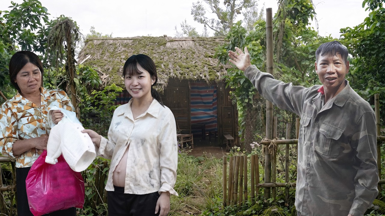 Poor Father Rebuilds an Abandoned Home for His Two Children - Pregnant Tu Vi Begs for Baby Clothes