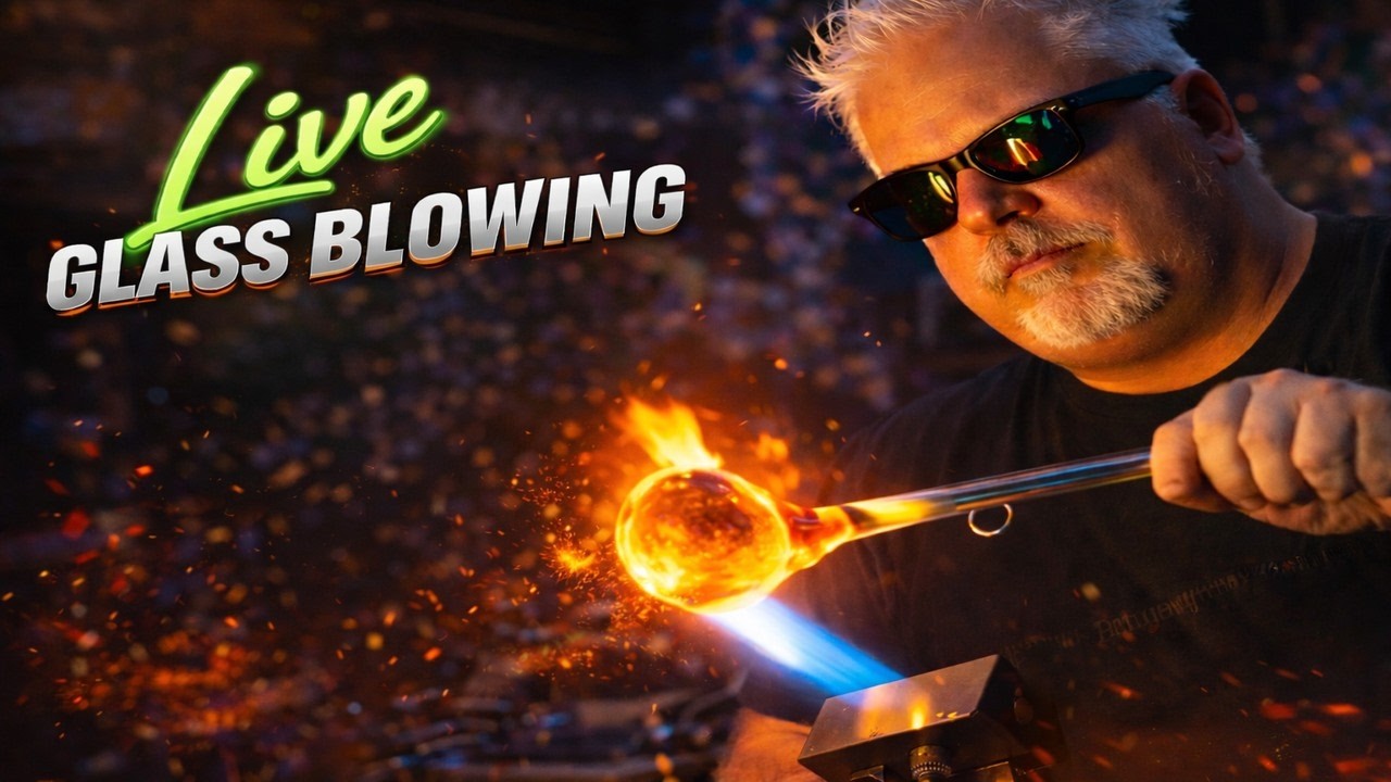 LIVE Glassblowing – Cinematic Molten Glass Process at 4000°