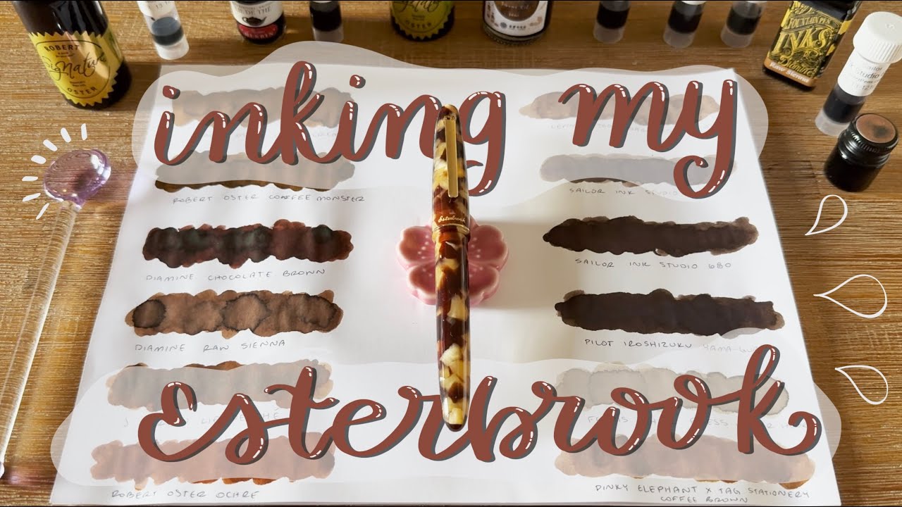 Образцы коричневых чернил для перьевой ручки для моей черепахи Esterbrook Estie