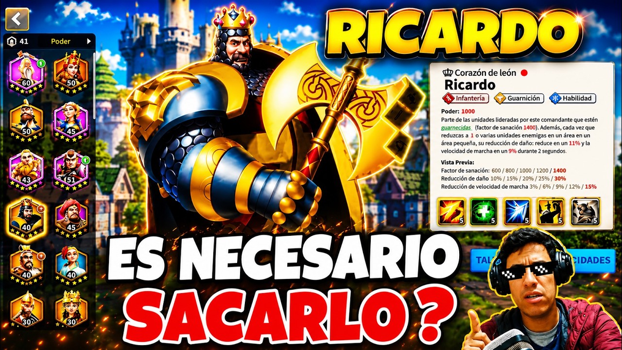 RICARDO - ES NECESARIO DESBLOQUEARLO, SACARLO, MEJORARLO? - RISE OF KINGDOMS
