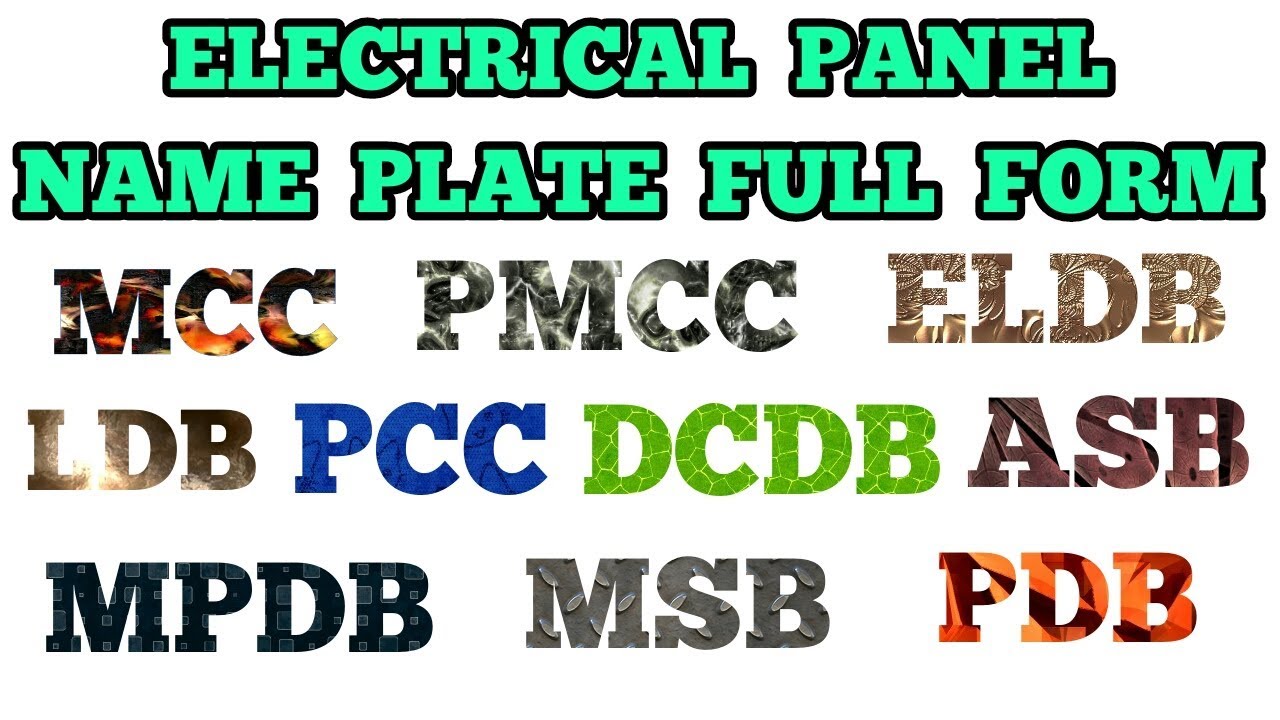 Full form of Electrical Terms | electric switchboard | MCC | LDB | ELDB | ELECTRICAL TECHNICIAN