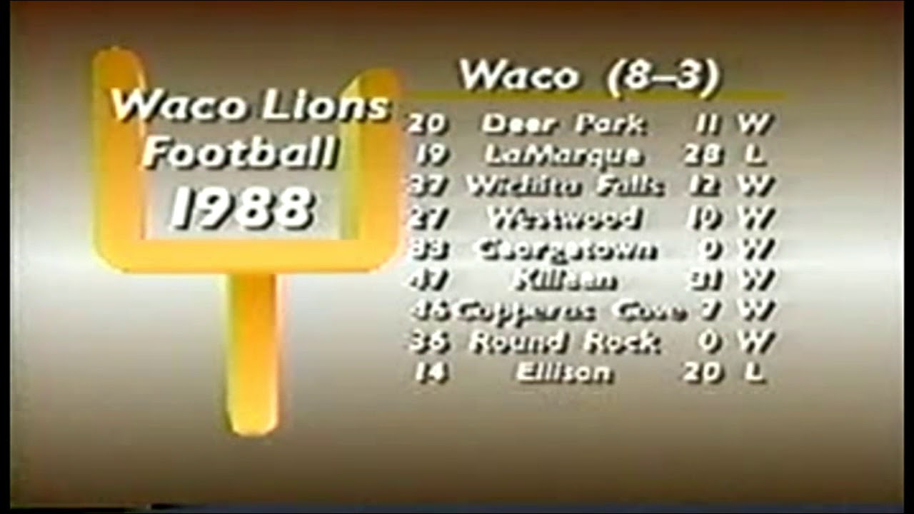 Waco High Football 1988 Highlights