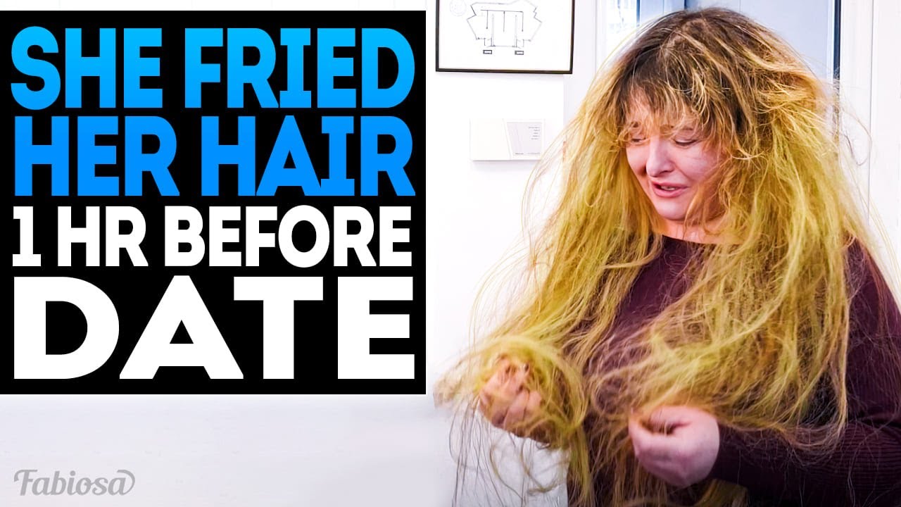 She fried her gorgeous hair 1 hr before the date!
