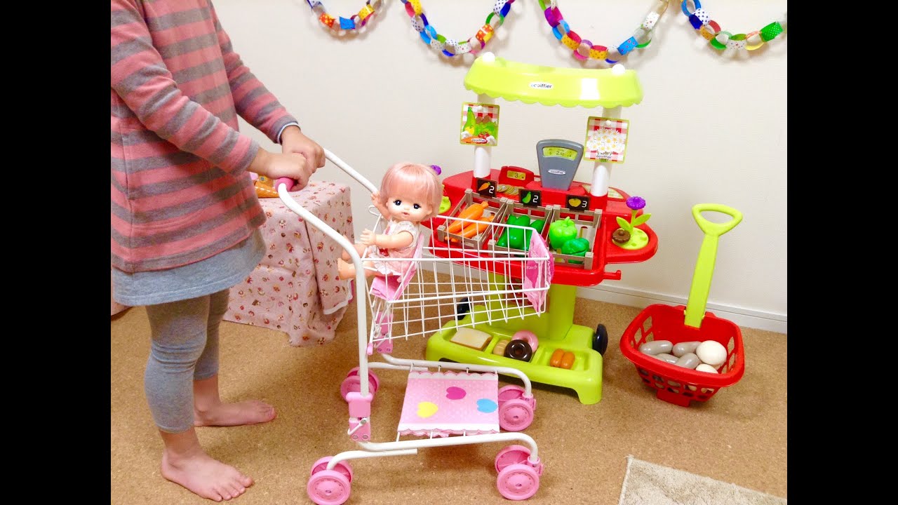 メルちゃん ショッピングカートでお買い物ごっこ/Supermarket Fun! Mell-chan and the Shopping Cart Toy