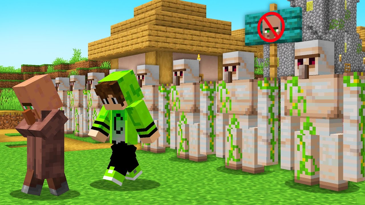 Железные Големы захватили деревню в Minecraft!