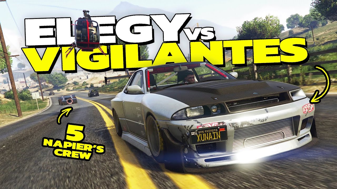 Elegy Custom vs 5 Vigilantes Manhunt | GTA
