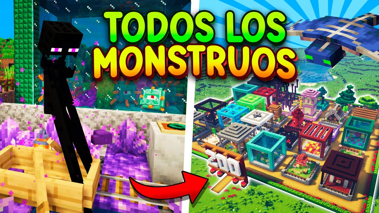Constru&iacute; un ZOOL&Oacute;GICO para cada MONSTRUO en MINECRAFT 💀🧟