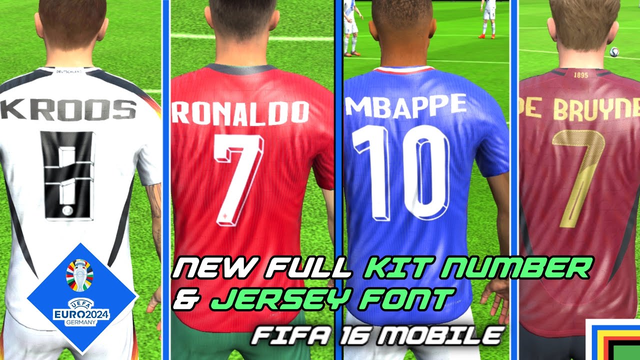 SHARE!! New Full Kit Number & Jersey Font DB Ramzidz15 | Fifa 16 Mobile | HD GRAPICH