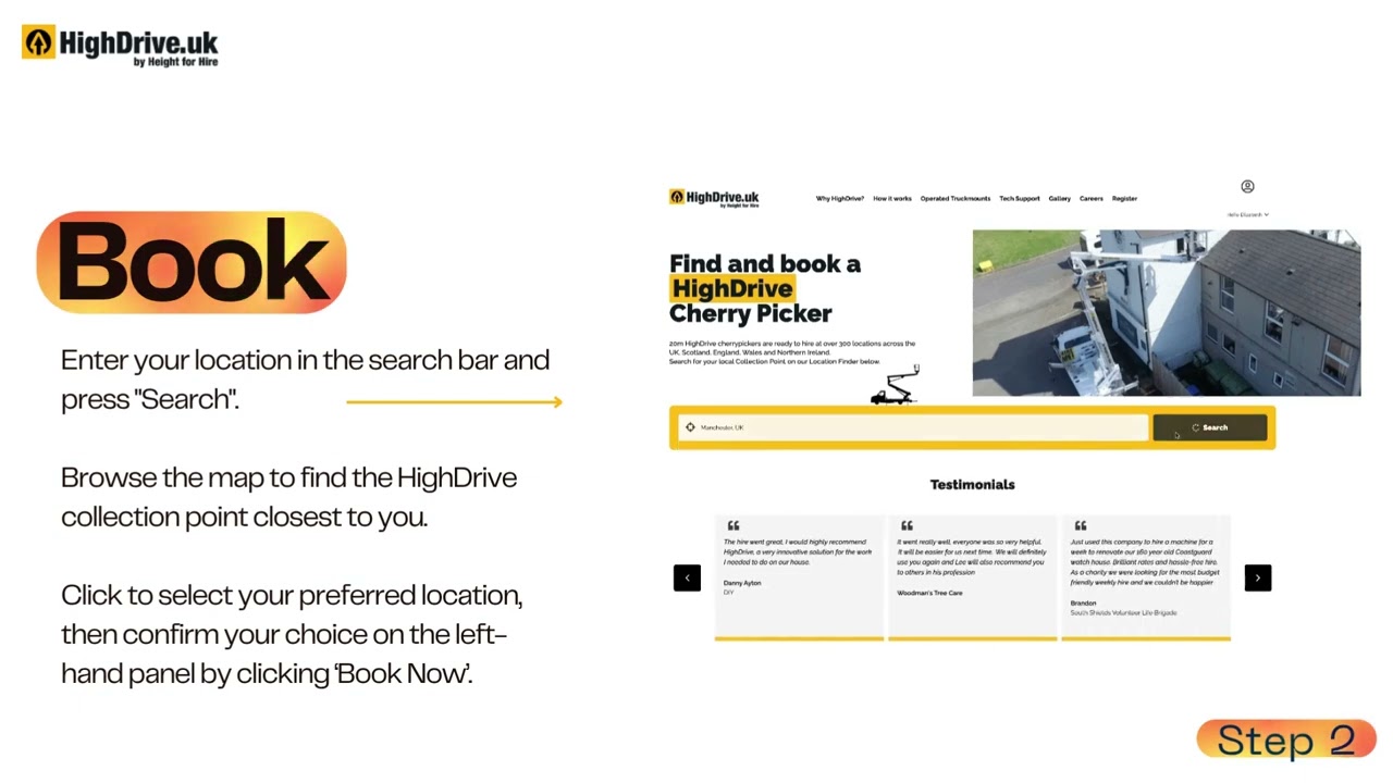 How to book a HighDrive cherrypicker