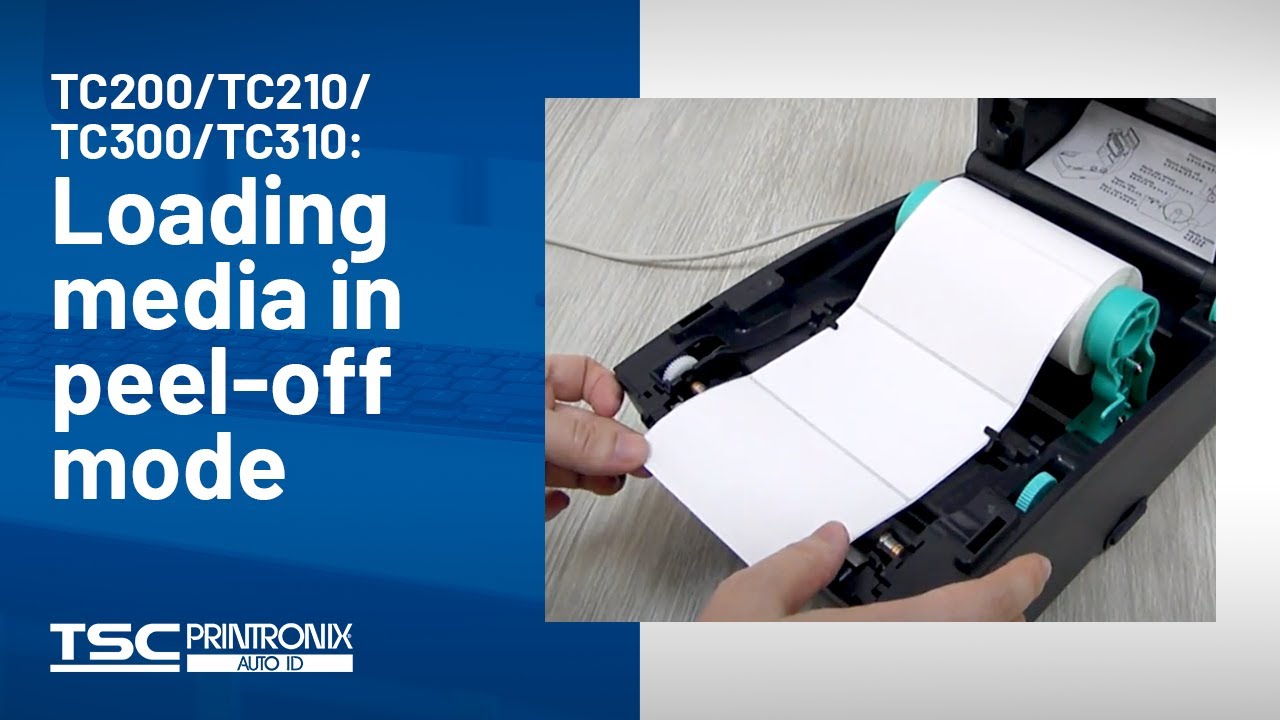 TSC TC200/TC210/TC300/TC310: Loading media in peel-off mode
