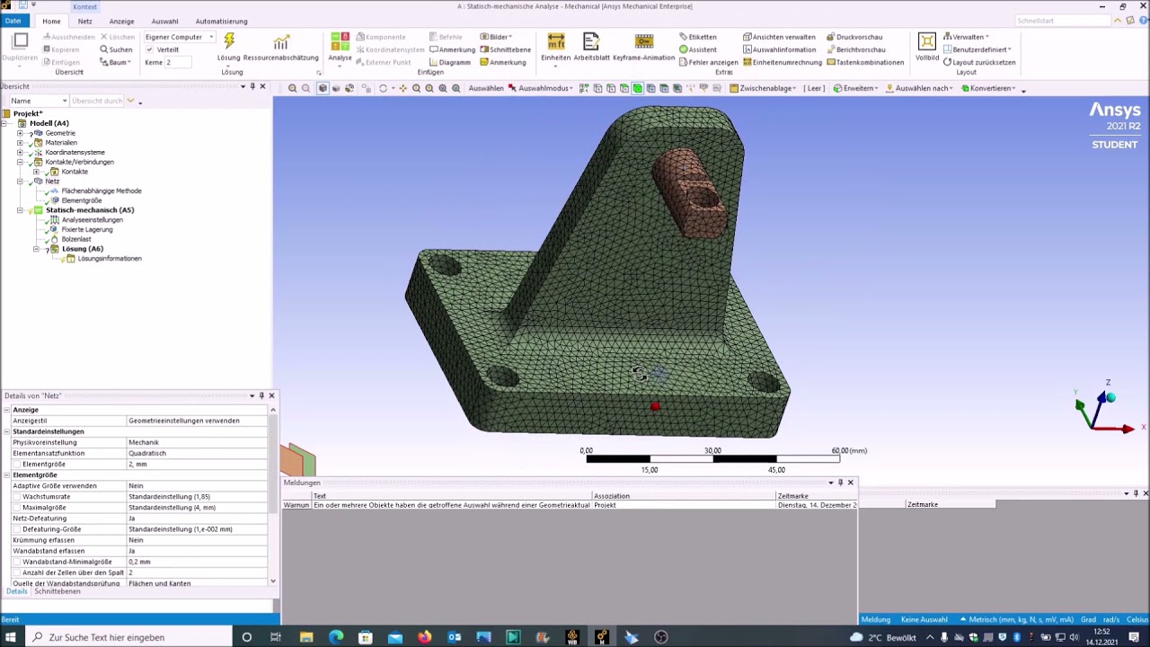 Ansys V4 Tetraeder Vernetzung