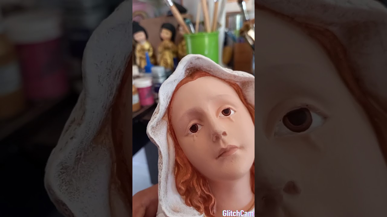 virgen Sagrado corazón de Jesus  explicación de como hacer ojos.