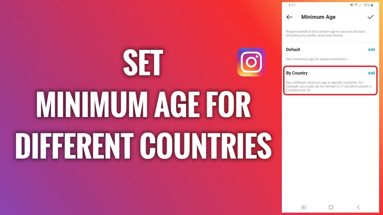 How To Set A Minimum Age For Different Countries On Instagram