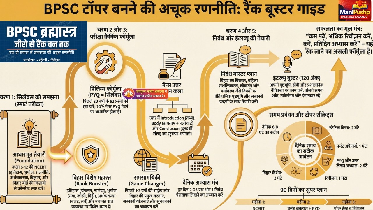 BPSC  TOP RANK STRATEGY I बीपीएससी में शीर्ष रैंक पाने की एक ही रणनीति I Manish Sir.