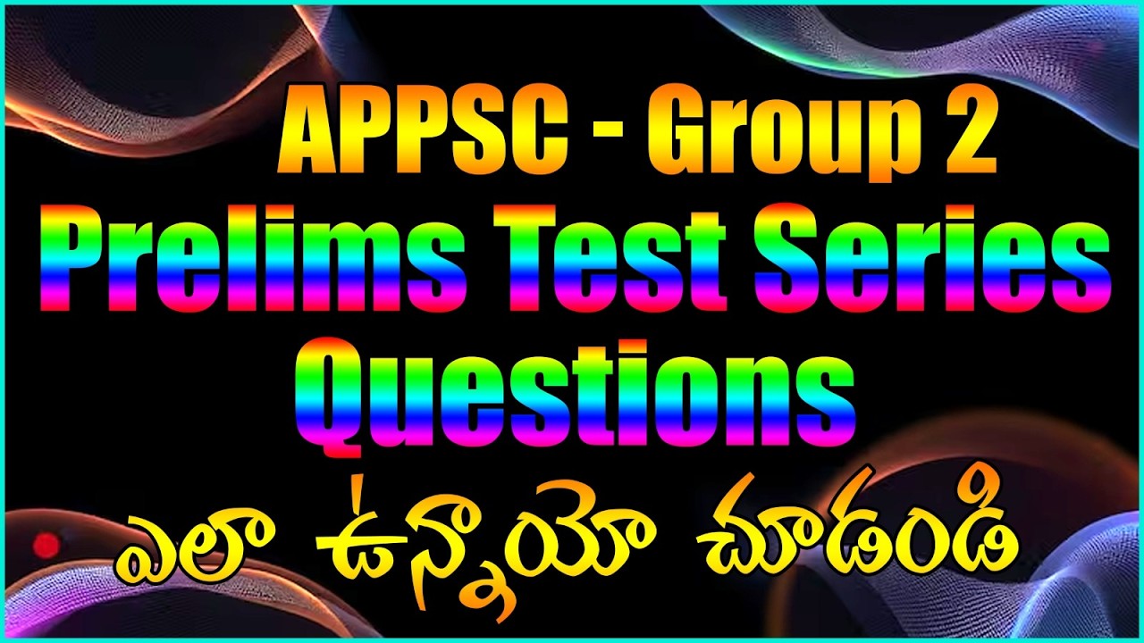 APPSC GROUP-2 TEST SERIES QUESTION STANDARD||AMARAVATHI ONLINE ACADEMY||SANTHOSH SIR