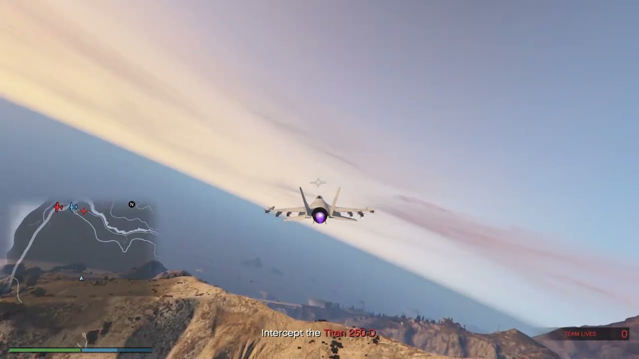 using the Lazer jet in the Titan Job speedrun (GTA Online Oscar Guzman Flies Again)