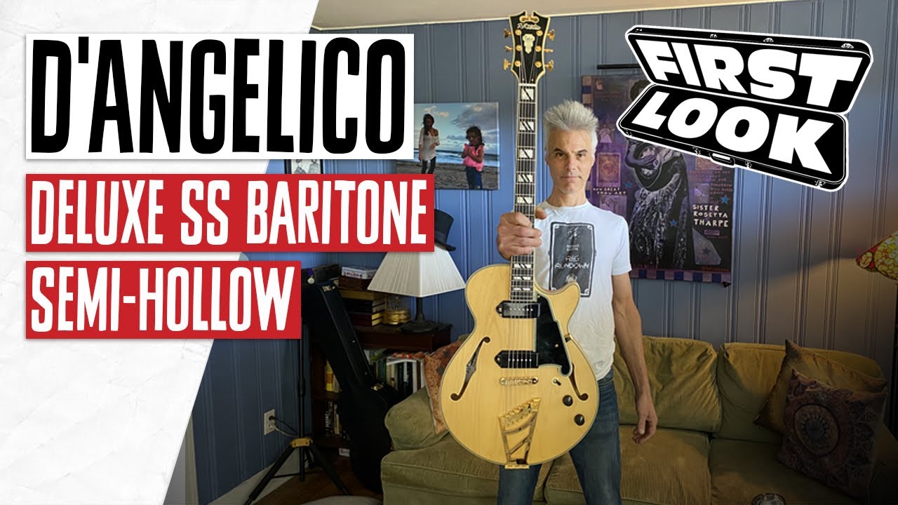 Демонстрация полуакустического баритона D'Angelico Deluxe SS | Первый взгляд