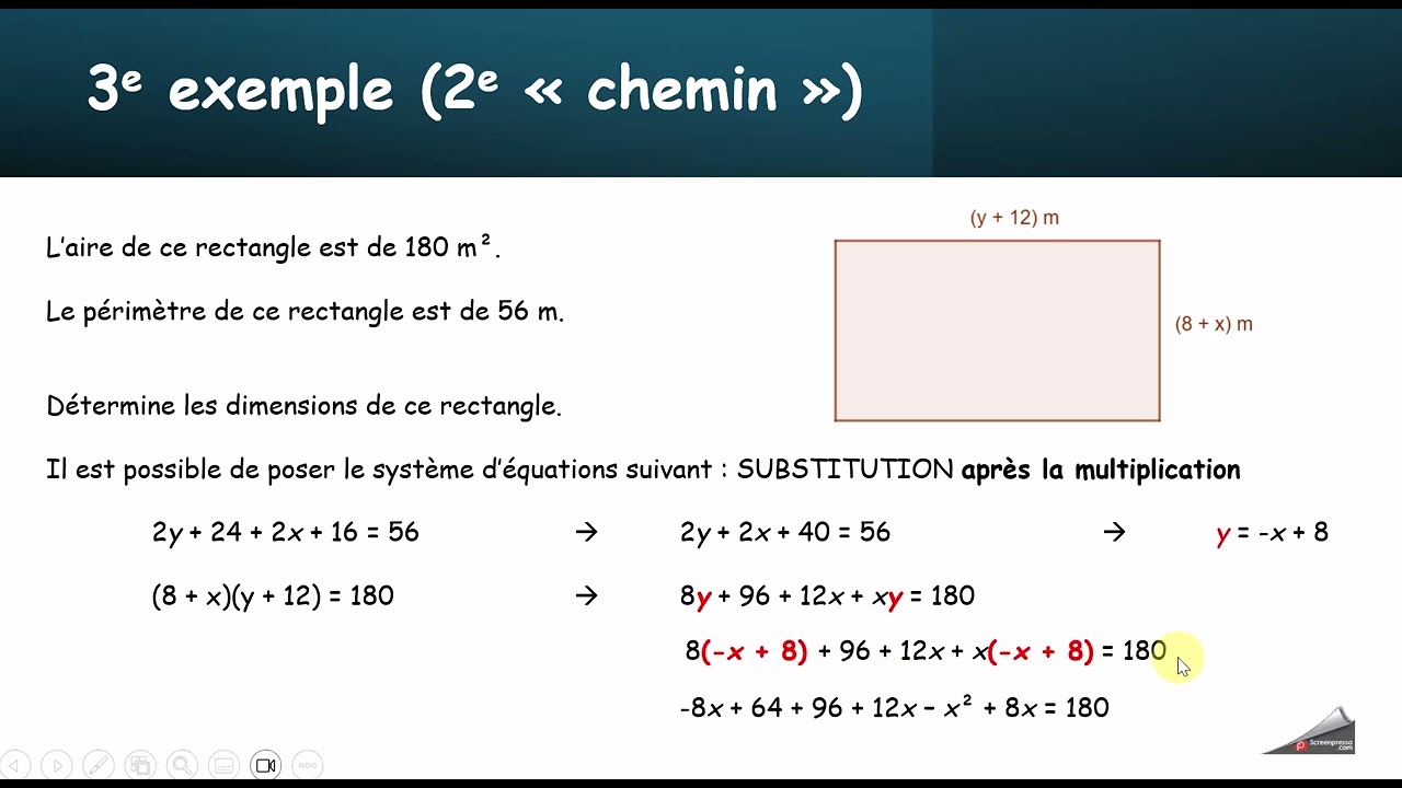 Système équations 1er et 2e degré (vidéo 2)