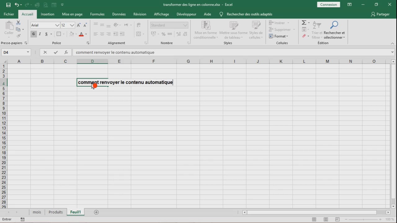 comment renvoyer le contenu d'une cellule excel automatiquement &agrave; la ligne