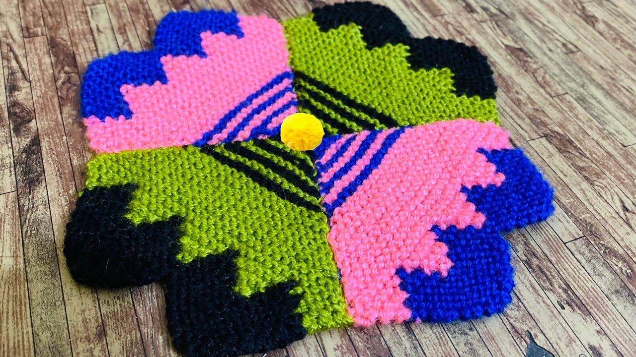 सिर्फ़ 🥰१ फंदे से बनाये 🥰बिलकुल ही नये तरह का चोकर शेप पायदान/ New 🧿Design Doormat♥️
